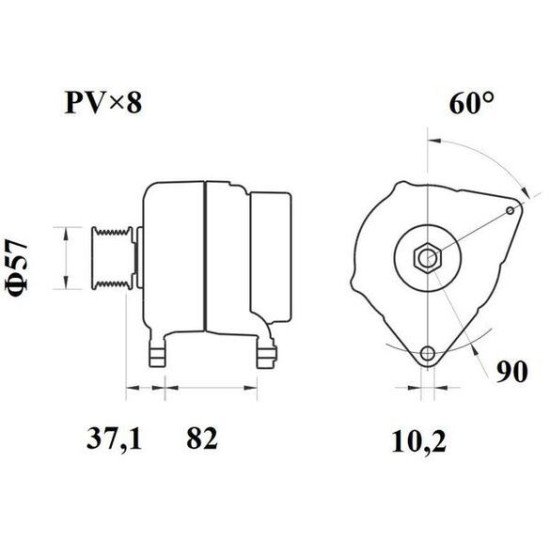 MAHLE MG 777 14V 150A Alternatör (Kanallı V Kayış Kasnaklı, Saat Yönü Dönüşlü)