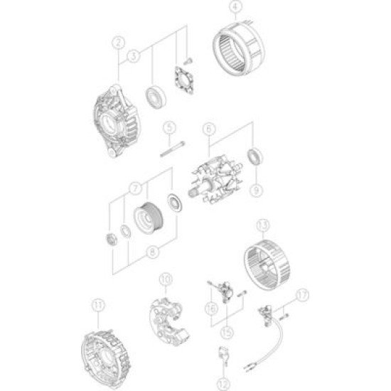 MAHLE MG 777 14V 150A Alternatör (Kanallı V Kayış Kasnaklı, Saat Yönü Dönüşlü)