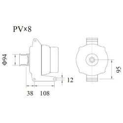 Mahle MG 1015 Alternatör 28V 100A (Letrika IA9494 / 11.209.654) – PV8 Ø94 mm Kasnak, Multifonksiyon Regülatör