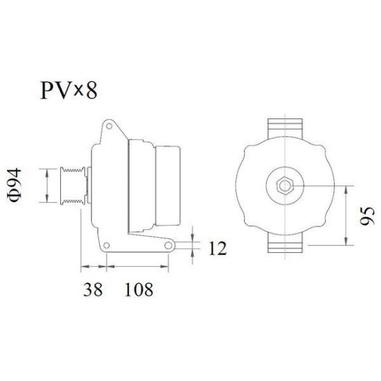 Mahle MG 1015 Alternatör 28V 100A (Letrika IA9494 / 11.209.654) – PV8 Ø94 mm Kasnak, Multifonksiyon Regülatör