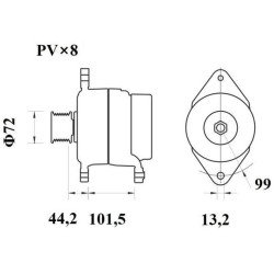 Mahle MG 1019 Alternatör 28V 130A (Letrika IA9495 / 11.209.653)