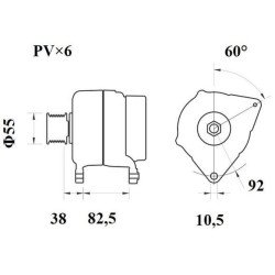 Mahle MG 1078 Alternatör 14V 110A (Letrika IA9514 / 11.209.661) – Çok Fonksiyonlu Regülatör, Serbest Döner Kasnak