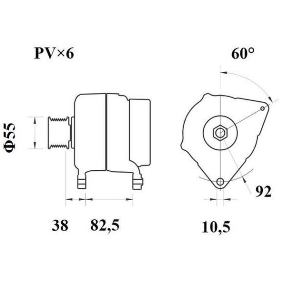 Mahle MG 1078 Alternatör 14V 110A (Letrika IA9514 / 11.209.661) – Çok Fonksiyonlu Regülatör, Serbest Döner Kasnak