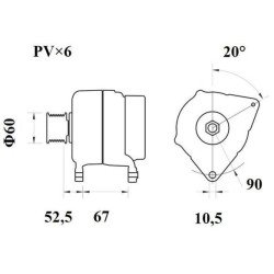 Mahle MG 1082 Alternatör 14V 120A (Letrika IA9518 / 11.209.690) – Çok Fonksiyonlu Regülatörlü