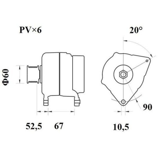 Mahle MG 1082 Alternatör 14V 120A (Letrika IA9518 / 11.209.690) – Çok Fonksiyonlu Regülatörlü