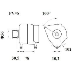 Mahle MG 1121 Alternatör 28V 100A (Letrika IA1604 / 11.205.510) – Çok Fonksiyonlu Regülatör, Toz Korumalı