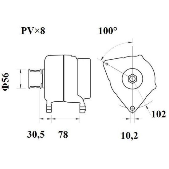Mahle MG 1121 Alternatör 28V 100A (Letrika IA1604 / 11.205.510) – Çok Fonksiyonlu Regülatör, Toz Korumalı