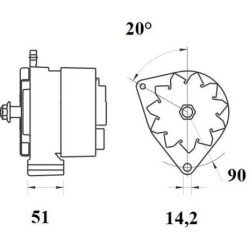 Mahle MG 444 Alternatör 28V 55A (Letrika IA9421 / AAN3116 / 11.209.436)
