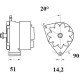 Mahle MG 444 Alternatör 28V 55A (Letrika IA9421 / AAN3116 / 11.209.436)
