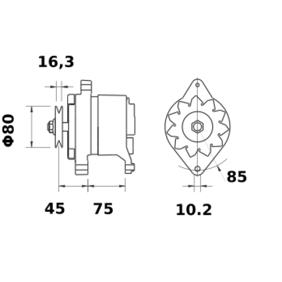 Mahle MG 721 Alternatör 14V 80A (Letrika IA1451 / 11.204.913) – Toz Korumalı