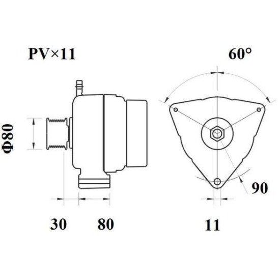 Mahle MG 793 Alternatör 28V 80A (Letrika IA9454 / 11.209.606)