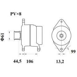 Mahle MG 800 Alternatör 28V 80A (Letrika IA9452 / 11.209.604)