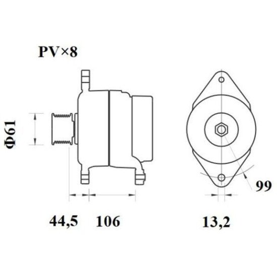 Mahle MG 802 Alternatör 28V 110A (Letrika IA9468 / 11.209.620)