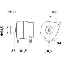Mahle MG 810 Alternatör 28V 80A (Letrika IA9449 / 11.209.601)