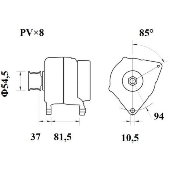 Mahle MG 810 Alternatör 28V 80A (Letrika IA9449 / 11.209.601)