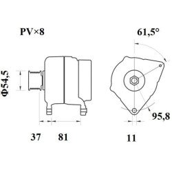 Mahle MG 813 Alternatör 28V 90A (Letrika IA9451 / 11.209.603)