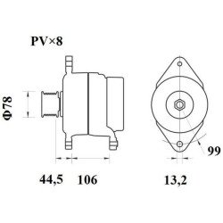 Mahle MG 816 Alternatör 28V 80A (Letrika IA9471 / 11.209.623)