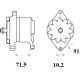 Mahle MG 821 Alternatör 28V 80A (Letrika IA9478 / 11.209.630) – Fansız Tip