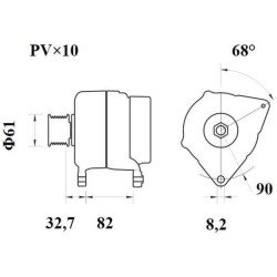 Mahle MG 849 Alternatör 14V 200A (Letrika IA1660 / 11.205.022) – Toz Korumalı, Kompakt Tip