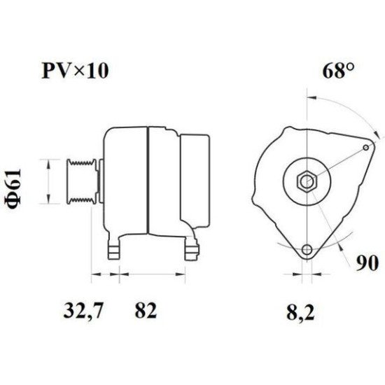 Mahle MG 849 Alternatör 14V 200A (Letrika IA1660 / 11.205.022) – Toz Korumalı, Kompakt Tip