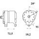 Mahle MG 879 Alternatör 28V 80A (Letrika IA9481 / 11.209.631)