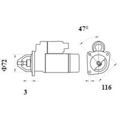 Mahle MS 1078 Marş Motoru 12V 2,2 kW 9 Diş (Letrika IS9536 / 11.139.238)