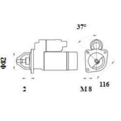 Mahle MS 1083 Marş Motoru 12V 2,5 kW 9 Diş (Letrika IS9541 / 11.139.243) – Redüksiyonlu