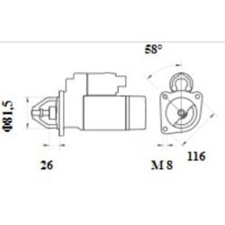 Mahle MS 1085 Marş Motoru 12V 2,2 kW 9 Diş (Letrika IS9543 / 11.139.245)