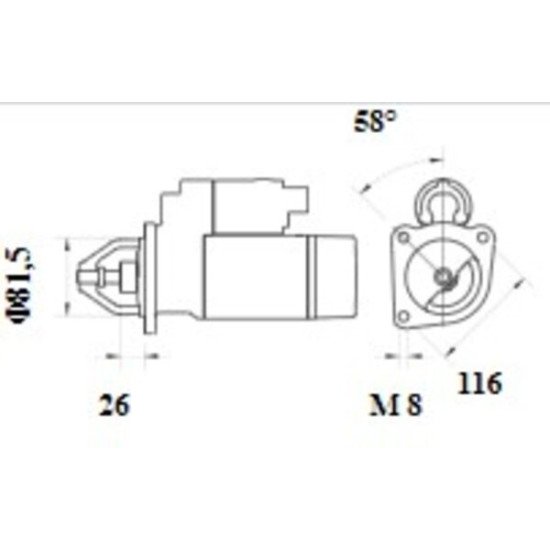 Mahle MS 1085 Marş Motoru 12V 2,2 kW 9 Diş (Letrika IS9543 / 11.139.245)