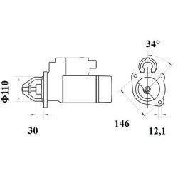 Mahle MS 1088 Marş Motoru 12V 2,5 kW 9 Diş (Letrika IS9546 / 11.139.248)