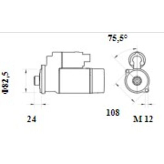 Mahle MS 1091 Marş Motoru 12V 2,0 kW 9 Diş (Letrika IS9549 / 11.139.251) – Redüksiyonlu, Burunsuz