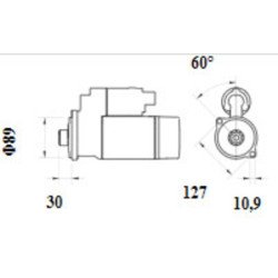 Mahle MS 1111 Marş Motoru 12V 3,2 kW 10 Diş (Letrika IS1488 / 11.132.644) – Ters Dönüş, Redüksiyonlu