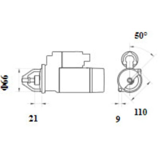 Mahle MS 1170 Marş Motoru 12V 1,0 kW 9 Diş (Letrika IS9584 / 11.139.374)