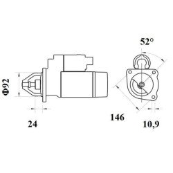 Mahle MS 25 Marş Motoru 12V 3,0 kW 10 Diş (Letrika IS1016 / 11.131.705)