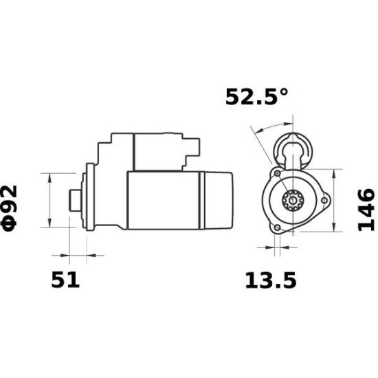 Mahle MS 425 Marş Motoru 24V 6,5 kW (Letrika IS1190 / 11.131.910) – Redüksiyonlu, Soft Start, Burunsuz