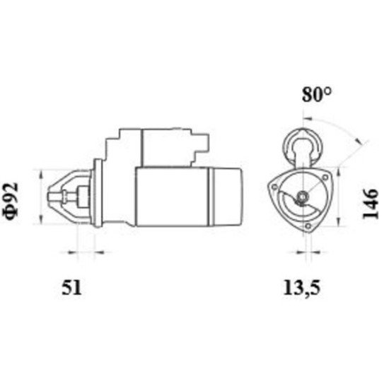 Mahle MS 473 Marş Motoru 24V 6,2 kW (Letrika IS9142 / Mercedes-Benz 11.139.183) – Actros, 11 Diş
