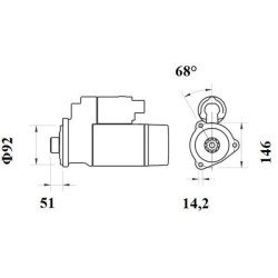 Mahle MS 773 Marş Motoru 24V 5,5 kW 12 Diş (Letrika IS9469 / AZG4868)