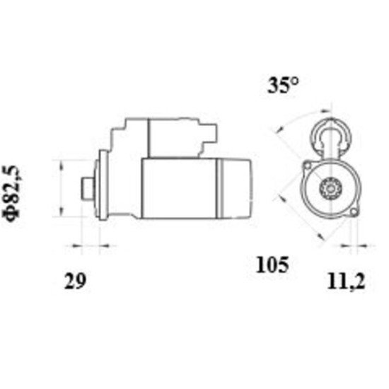 Mahle MS 973 Marş Motoru 12V 3,6 kW 9 Diş (IS9507 / AZE4704) – Redüksiyonlu