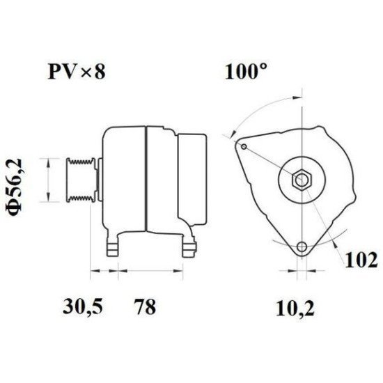 Mahle MG 776 Alternatör 14V 170A - JCB Uyumlu (Letrika IA1601 / 11.204.969)