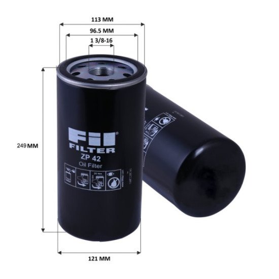 Fil Filter ZP 42 Yağ Filtresi | ISUZU / JCB Referanslı