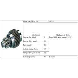 M.DİŞLİ 9 DİŞ ISUZU NKR Y.M. M.DİŞLİ 9 DİŞ ISUZU NKR Y.M.
