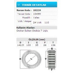 24V 110A OTOKAR SULTAN OTOBÜS 7 UÇLU 10499