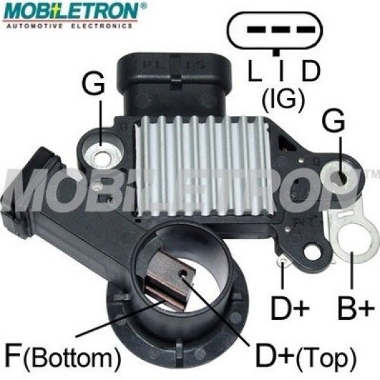 Mobiletron VR-D716 Alternatör Voltaj Regülatörü (Konjektör) 14.5V Set Noktalı (L-IG-D Terminalli)