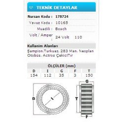 24V 110A ŞAMPİON.TURKUAZ 283 MAN.NEOPL. OTOB.10165