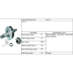 M.DİŞLİ 9 DİŞ MITSUBISHI CANTER TEK TEKER