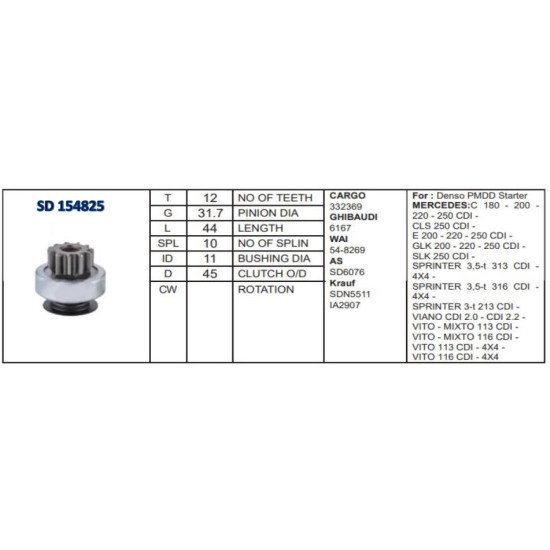 M.DİŞLİSİ 12 DİŞ MERC. SPRINTER N. DENSO