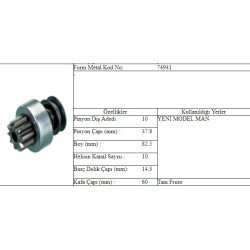 M.DİŞLİ 10 DİŞ ISKRA TİP MAN Y.M.