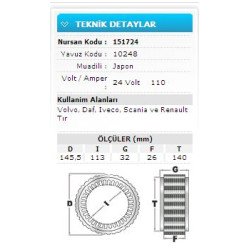 24V 110AVOLVO DAF.IVECO SCA RENO TIR 10248 ST 1820