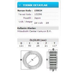 24V 35A MITSUBISHI CENTER KAMYON E.M. 10296