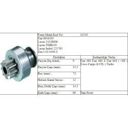 M.DİŞLİ 9 DİŞ FIAT 480 640 M.DİŞLİ 9 DİŞ FIAT 480 640